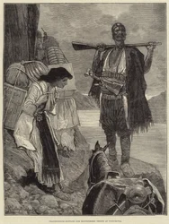 Transporte de suministros para las tropas montenegrinas en Podgoritza